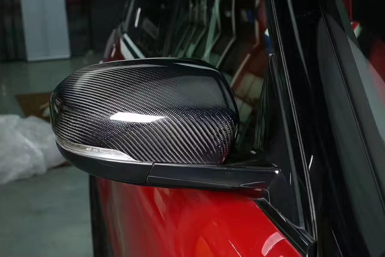 Genuine Carbon Fiber Rearview Mirror Cover For Land Rover Evoque 2016-2019,Land Rover Discovery Sport 2015-2019,Jaguar F-Pace X761, Range Rover Sport,SVR 2015-2022(Real Carbon Fiber Premium Like OEM)