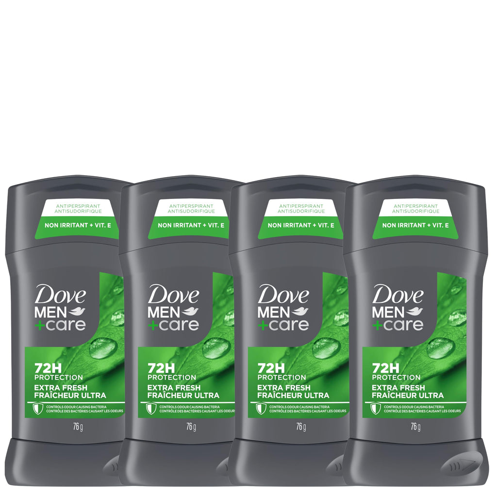 Dove Men+Care Antiperspirant Stick for 72h sweat & odour protection Extra Fresh with Triple Action moisturizer to help prevent skin irritation caused by dryness, 76g (Pack of 4)
