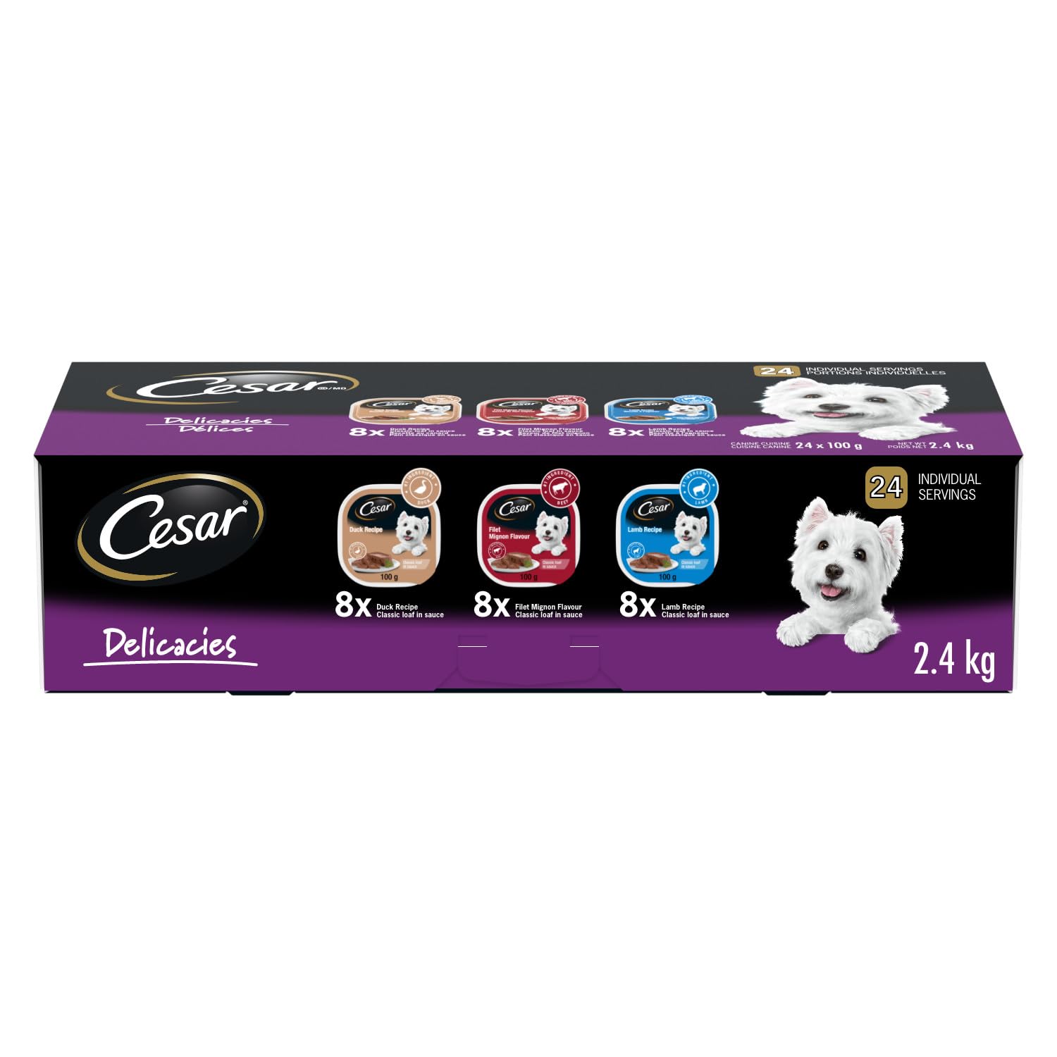 CESAR Classic Loaf in Sauce Adult Wet Dog Food Beef Selects Variety Pack