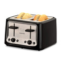 Toastmaster 4 Slice Toaster Black & Stainless Steel Extra Wide Bagel Slots