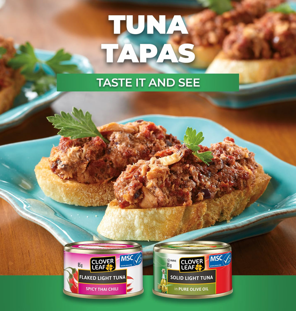 Clover Leaf Flake Light Tuna - 85g, 24 Count - Flavoured Canned Skipjack Tuna - High In Protein - 15g Of Protein per 85g Serving