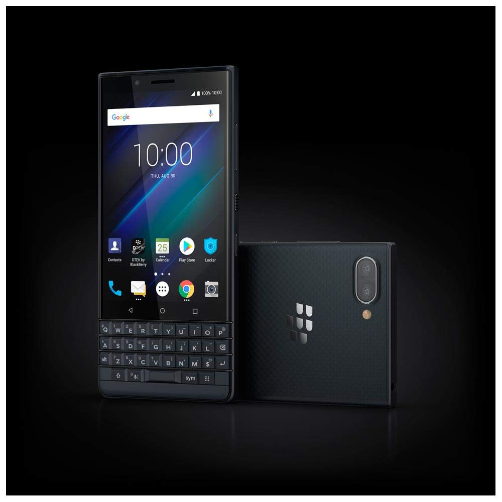 BlackBerry KEY2 LE (Lite) Single-SIM (32GB, BBE100-1, QWERTY Keypad) Factory Unlocked 4G Smartphone - International Version (Slate/Space Blue)