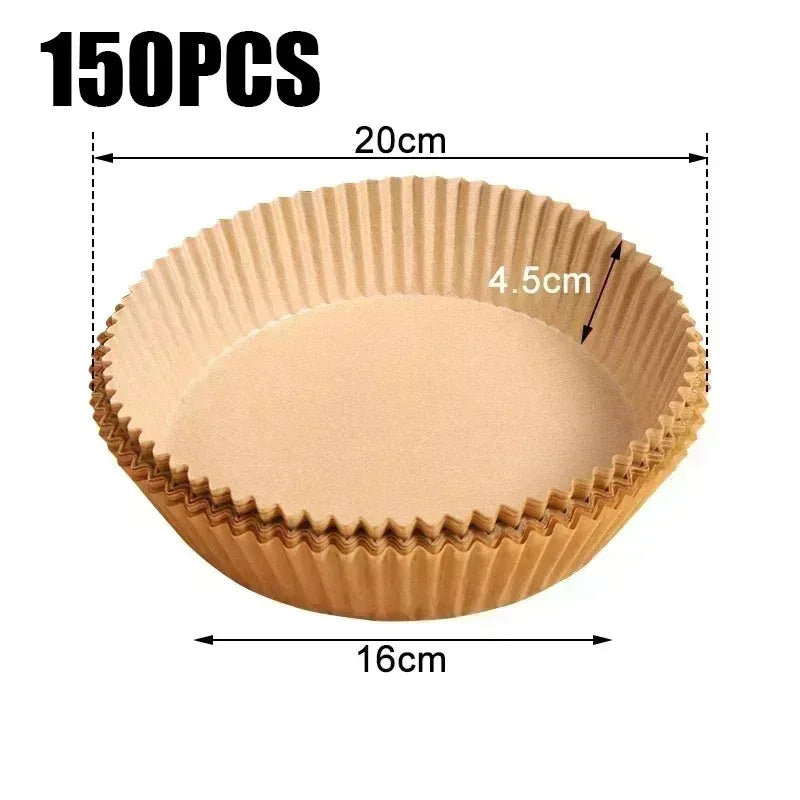 50/100pcs Air Fryer Grease Absorbent For Household Baking Pans With Thickened Silicone Paper Pads