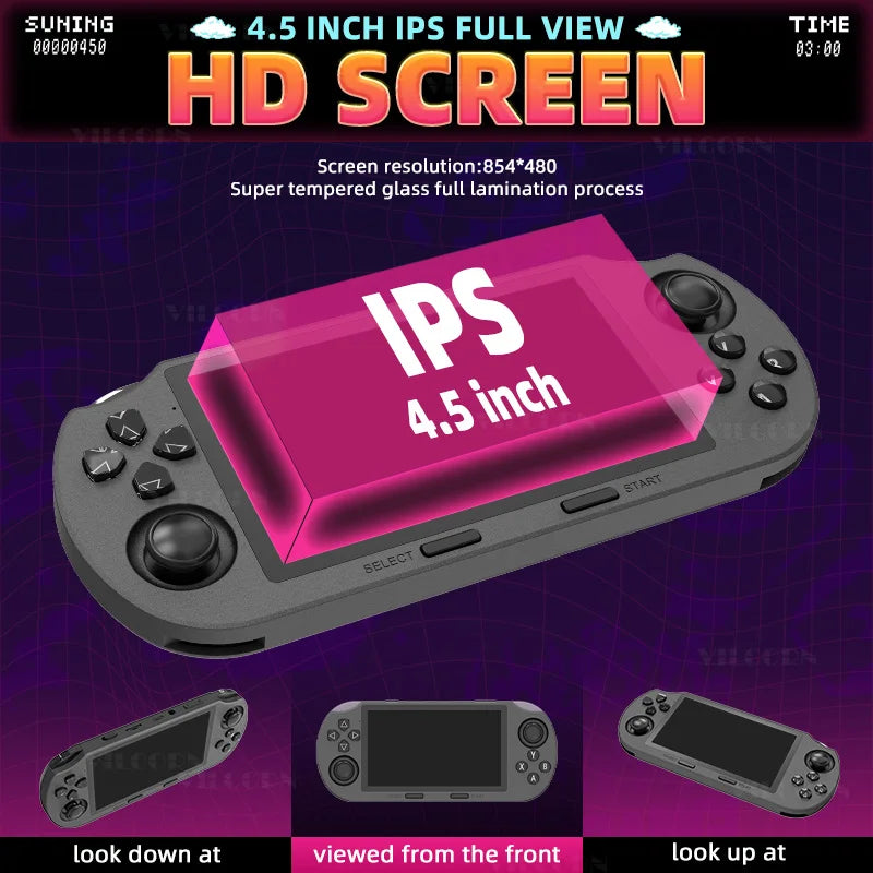 SF3000 Retro Handheld Game Console 4.5inch IPS Portable Video Game Console 20000 Games Pocket Video Player