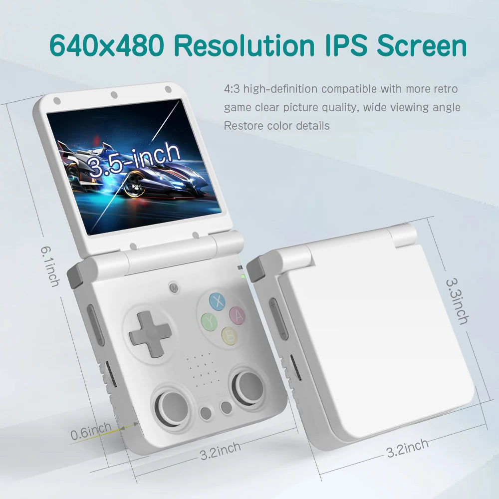 【Brand+】MIYOO Flip V2 Handheld Game Players 3.5''IPS Screen Linux System Onion OS Video Game Consoles Free Storage Bag Gamer