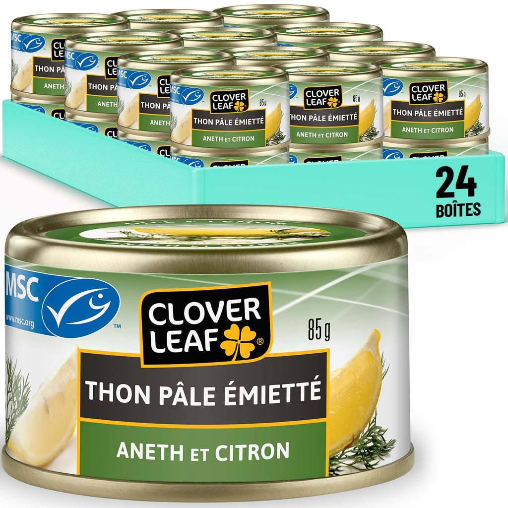 Clover Leaf Flake Light Tuna - 85g, 24 Count - Flavoured Canned Skipjack Tuna - High In Protein - 15g Of Protein per 85g Serving