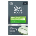 Dove Men+Care Refreshing Extra Fresh Bar Soap Formulated for Men's Skin, 3-N-1 Hand & Body + Face + Shave Bar Soap, with ¼ Moisturizing Cream, 106g (Pack of 6)