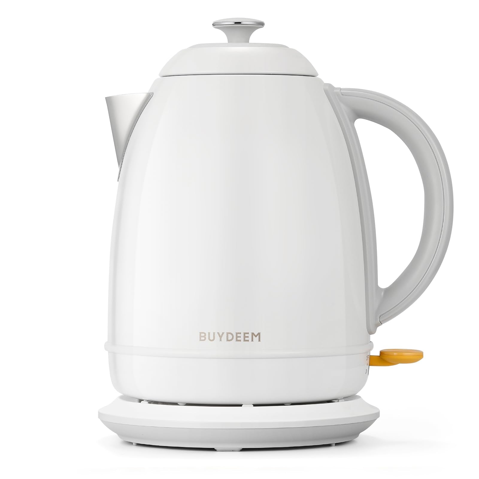 BUYDEEM K640 Stainless Steel Electric Tea Kettle with Auto Shut-Off and Boil Dry Protection, 1.7 Liter Cordless Hot Water Boiler with Swivel Base, 1440W