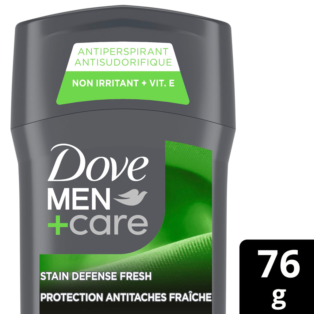 Dove Men+Care Stain Defense Fresh 72H Protection Antiperspirant Deodorant Stick for Men Anti-White Marks and Yellow Stains, 76g