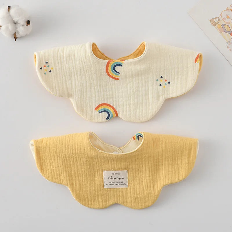 New Two-sided Usable Baby Feeding Drool Bib Infants Wave Lace Saliva Towel Soft Cotton Burp Cloth For Newborn Toddler Kids Bibs