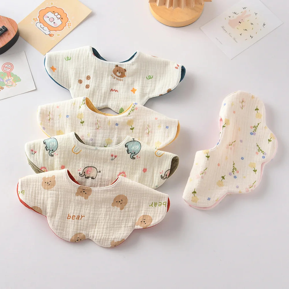 New Two-sided Usable Baby Feeding Drool Bib Infants Wave Lace Saliva Towel Soft Cotton Burp Cloth For Newborn Toddler Kids Bibs