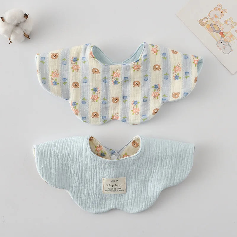 New Two-sided Usable Baby Feeding Drool Bib Infants Wave Lace Saliva Towel Soft Cotton Burp Cloth For Newborn Toddler Kids Bibs