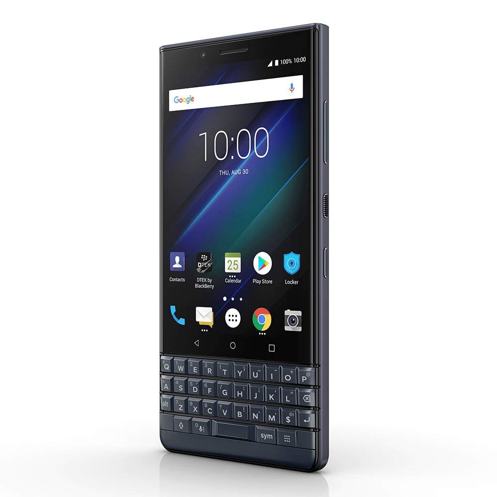 BlackBerry KEY2 LE (BBE-100-4) 64GB, Dual SIM, Dual 13MP+5MP Camera, 4GB RAM, GSM Unlocked International Model, No Warranty (Slate)