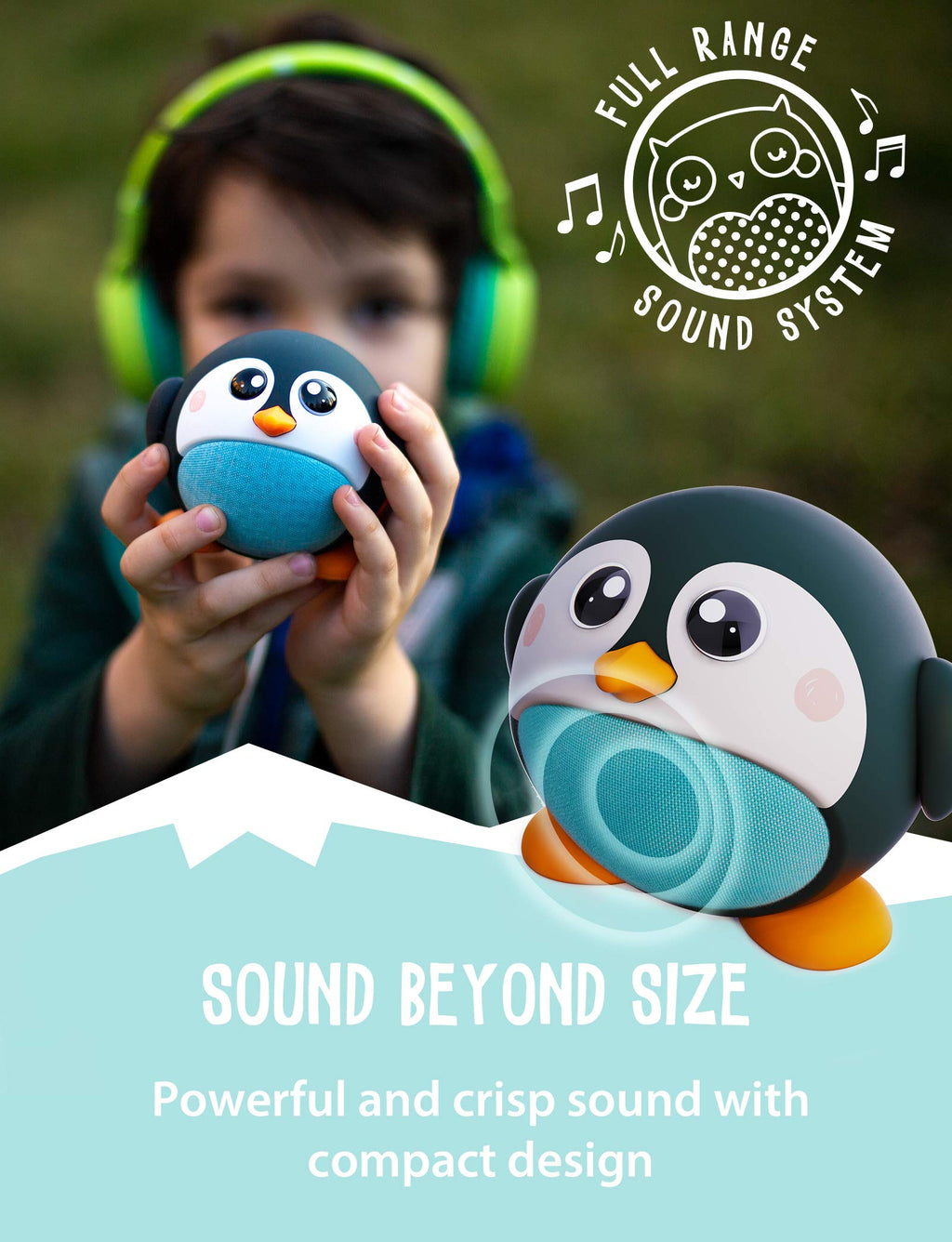 Planet Buddies Owl, Bluetooth Speakers Portable with Great Sound, 33-Foot Bluetooth Range and Built-in Mic. Wireless Speaker for iPhone, Samsung, and More