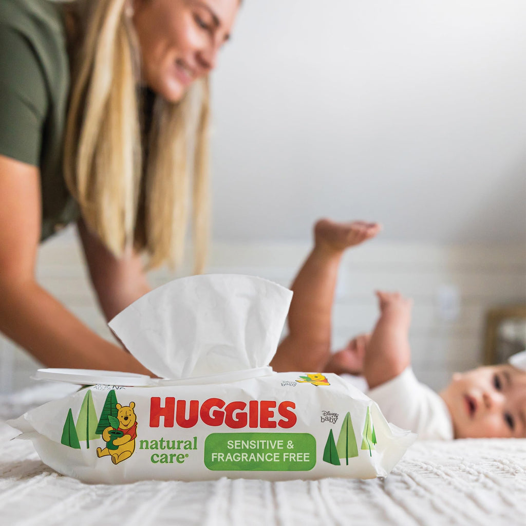 Baby Wipes, Huggies Natural Care Sensitive, UNSCENTED, Hypoallergenic