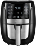 Gourmia Air Fryer Oven Digital Display Large AirFryer Cooker 12 1-Touch Cooking Presets, XL Air Fryer Basket 1500w Power Multifunction Black and Stainless Steel Accents FRY FORCE 360