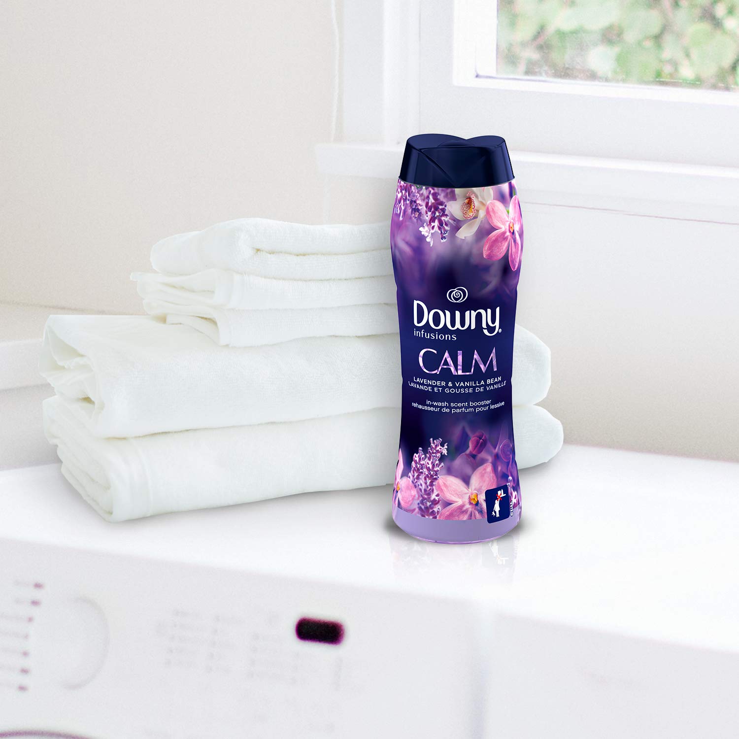 Downy Infusions In-Wash Laundry Scent Booster Beads, CALM, Soothing Lavender and Vanilla Bean, 24 oz