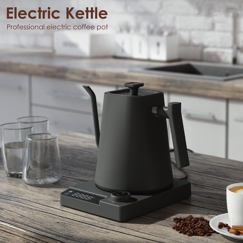 VICBINLY Electric Gooseneck Kettle, 1.0L Pour Over Kettle and Coffee Kettle, 100% Stainless Steel Inner Lid and Bottom, 1200 Watt Quick Heating