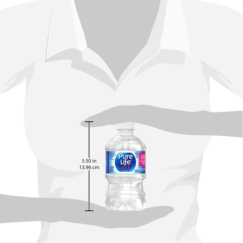 Pure Life Natural Spring Water 330ml, Plastic Bottled Water, 12 Pack
