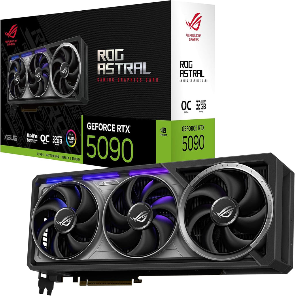 ASUS ROG, Astral RTX5090, O32G, Gaming, NVIDIA, GeForce RTX 5090, 32GB GDDR7, 512bit, OC, 2xHDMI, 3xDP, RGB, DLSS4 Graphics Card