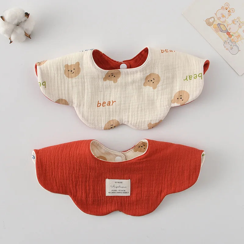 New Two-sided Usable Baby Feeding Drool Bib Infants Wave Lace Saliva Towel Soft Cotton Burp Cloth For Newborn Toddler Kids Bibs
