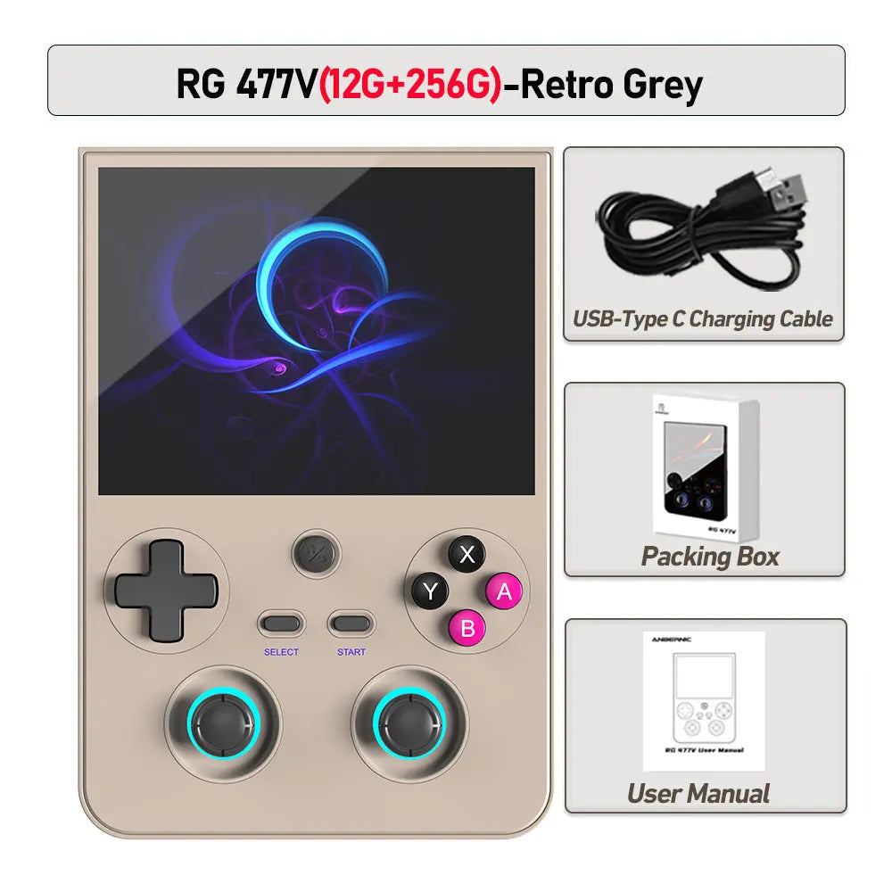 Anbernic RG 477V Retro Game Console Android 14 Dimensity 8300 Game Player 4.7' LTPS In-Cell Screen 5500mAh Wi-Fi 6E Hall Joystic