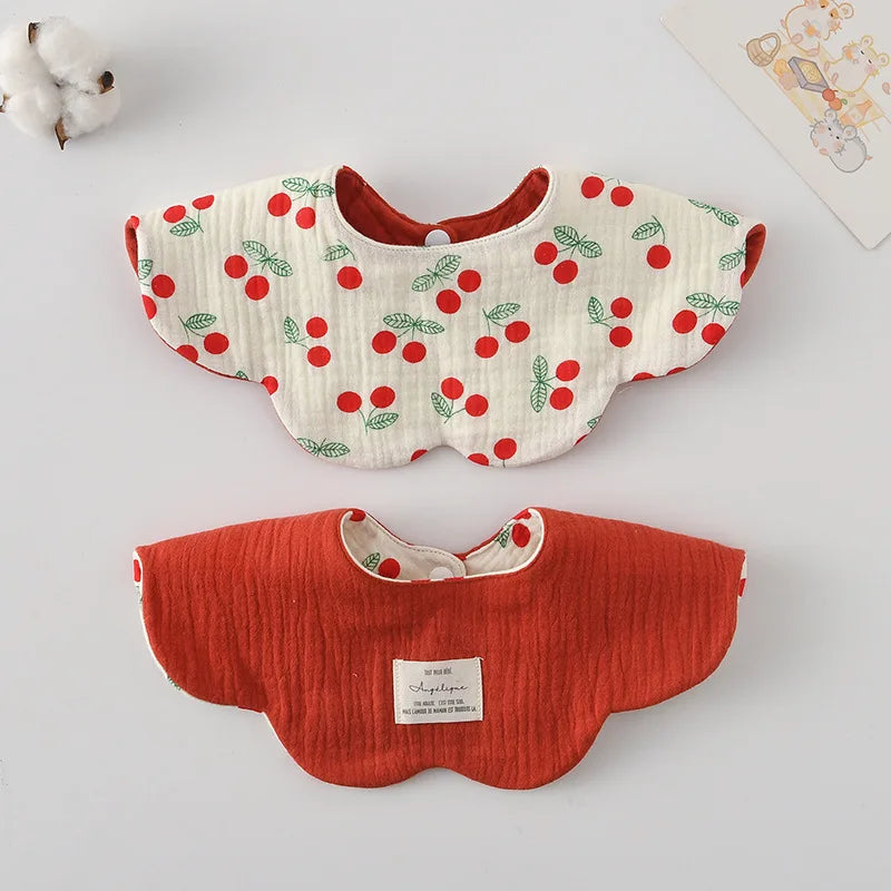 New Two-sided Usable Baby Feeding Drool Bib Infants Wave Lace Saliva Towel Soft Cotton Burp Cloth For Newborn Toddler Kids Bibs
