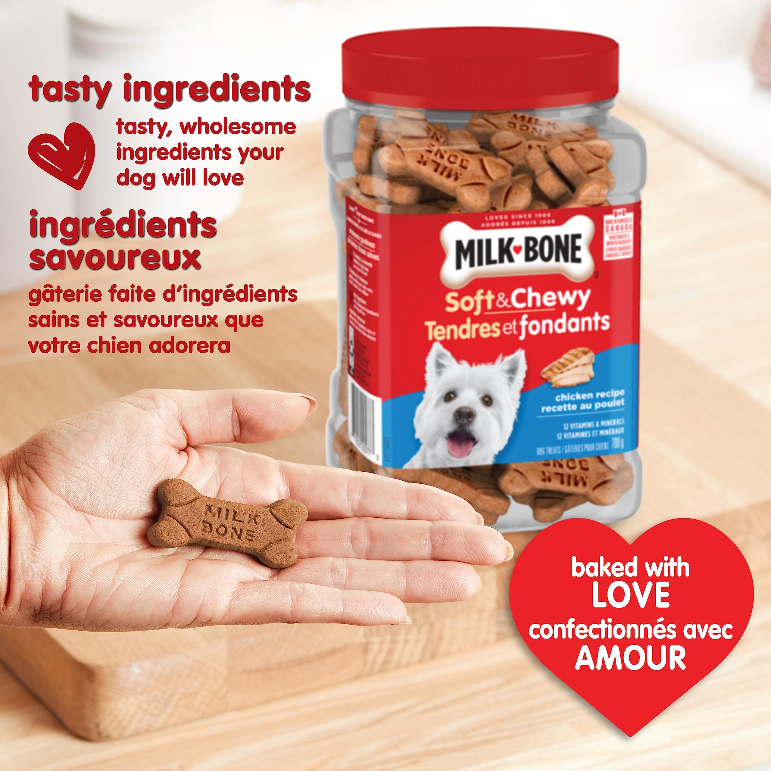 Milk-Bone Soft & Chewy Dog Treats, Tender Oven Baked Snacks Made with Tasty Wholesome Ingredients