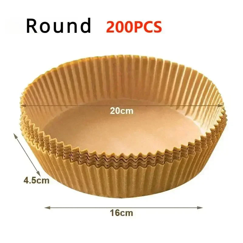 Air Fryer Paper 100pcs Disposable Air Frying Baking Paper Round Square Air Fryer Liners Baking Paper Air Fryer Accessories 50pcs