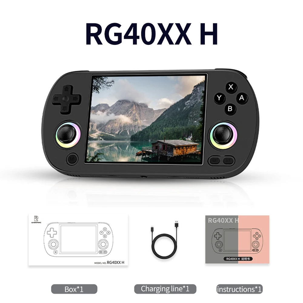 RG40XX H Handheld Game Console 4.0 inch IPS Screen Joystick Support 5g WiFi Bluetooth RGB Lighting Retro Video Game Console