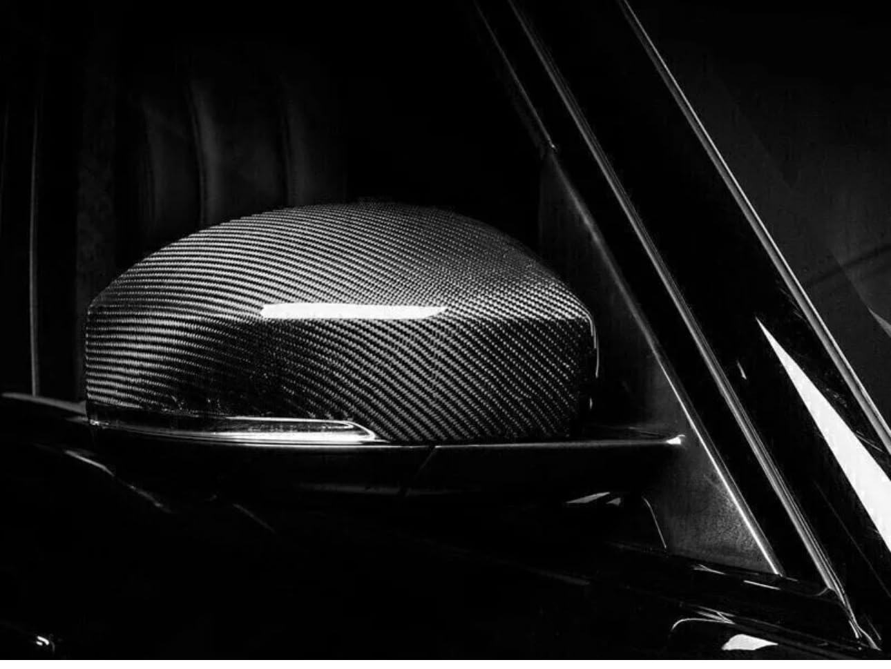 Genuine Carbon Fiber Rearview Mirror Cover For Land Rover Evoque 2016-2019,Land Rover Discovery Sport 2015-2019,Jaguar F-Pace X761, Range Rover Sport,SVR 2015-2022(Real Carbon Fiber Premium Like OEM)