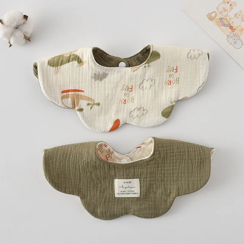 New Two-sided Usable Baby Feeding Drool Bib Infants Wave Lace Saliva Towel Soft Cotton Burp Cloth For Newborn Toddler Kids Bibs