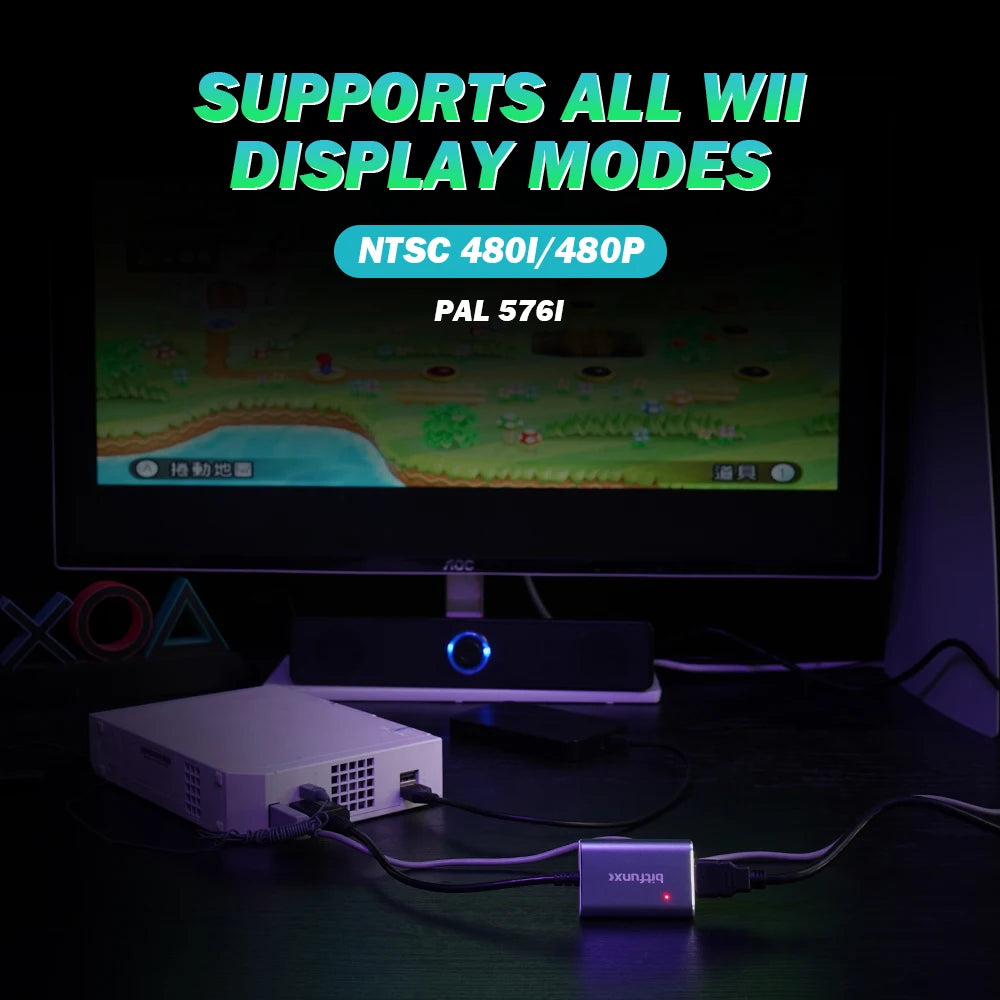 Bitfunx HDMI™ Adapter for Nintendo Wii NTSC PAL Retro Game Consoles HD Connector Plug And Play