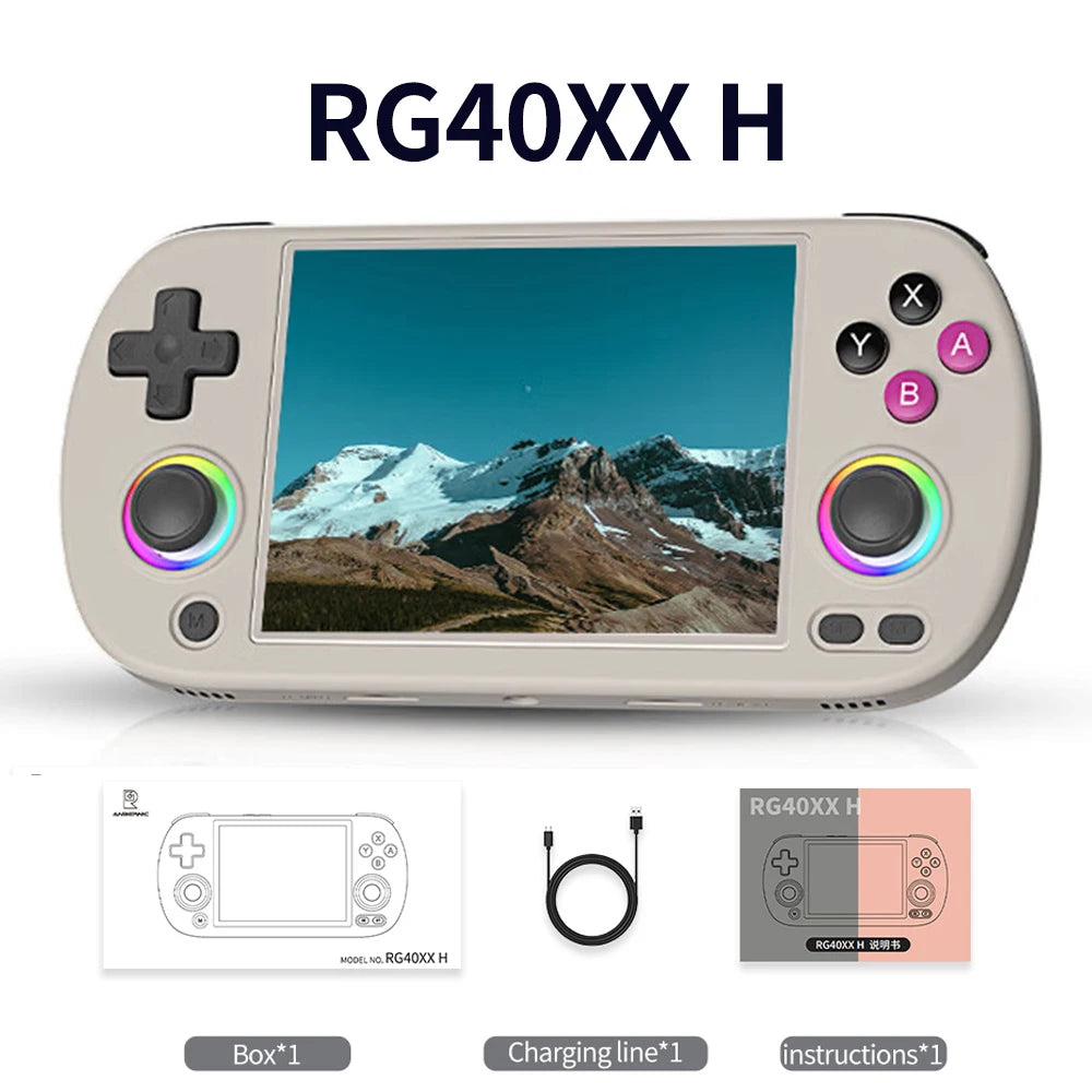 RG40XX H Handheld Game Console 4.0 inch IPS Screen Joystick Support 5g WiFi Bluetooth RGB Lighting Retro Video Game Console