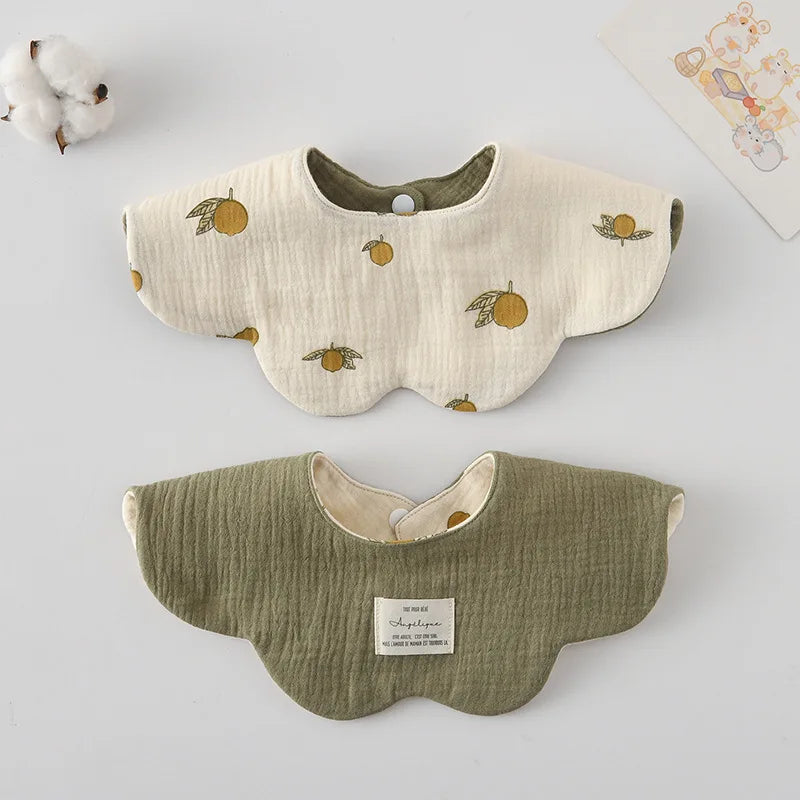 New Two-sided Usable Baby Feeding Drool Bib Infants Wave Lace Saliva Towel Soft Cotton Burp Cloth For Newborn Toddler Kids Bibs