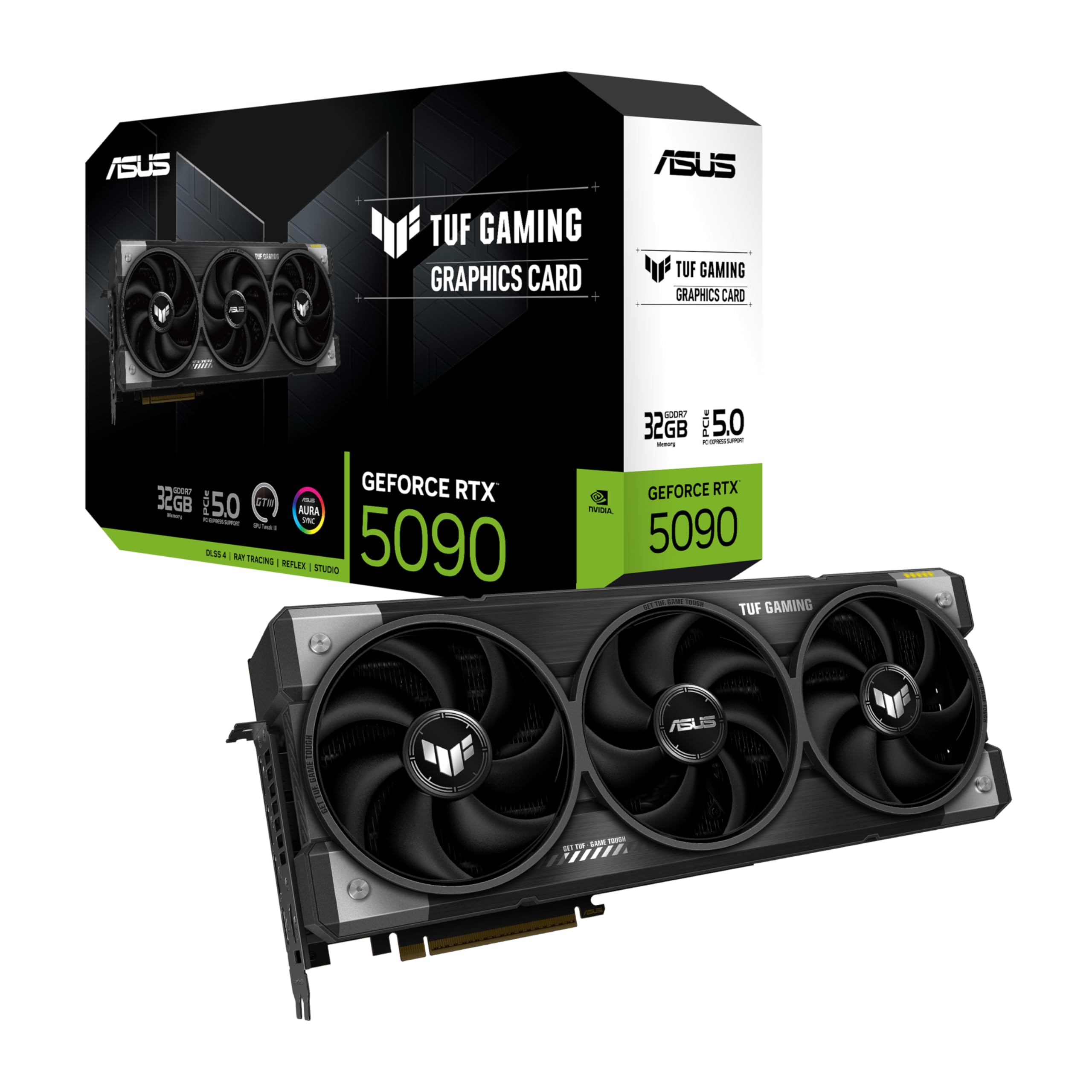 ASUS ROG Astral GeForce RTX™ 5090 OC Edition Gaming Graphics Card (PCIe® 5.0, 32GB GDDR7, HDMI®/DP 2.1, 3.8-Slot, 4-Fan Design, Axial-tech Fans, Patented Vapor Chamber, Phase-Change GPU Thermal pad)