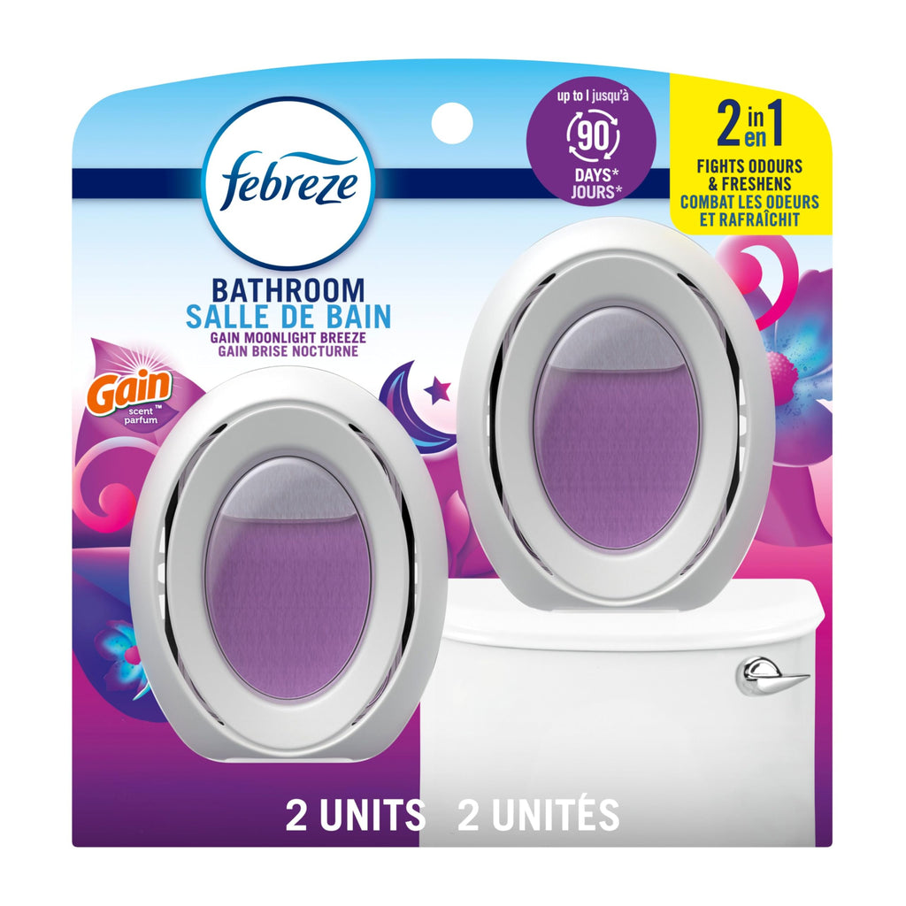 Febreze Small Spaces Air Freshener, Odor Eliminator, Gain Original, 2 count