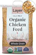 Organic Layer Feed for Chickens & Ducks. 16% Protein, Non-GMO, Corn Free, Soy Meal Free, 100% Whole Grains, Formulated to Optimize Health, Made for Layer Hens Aged 20+ Weeks (46 lb)