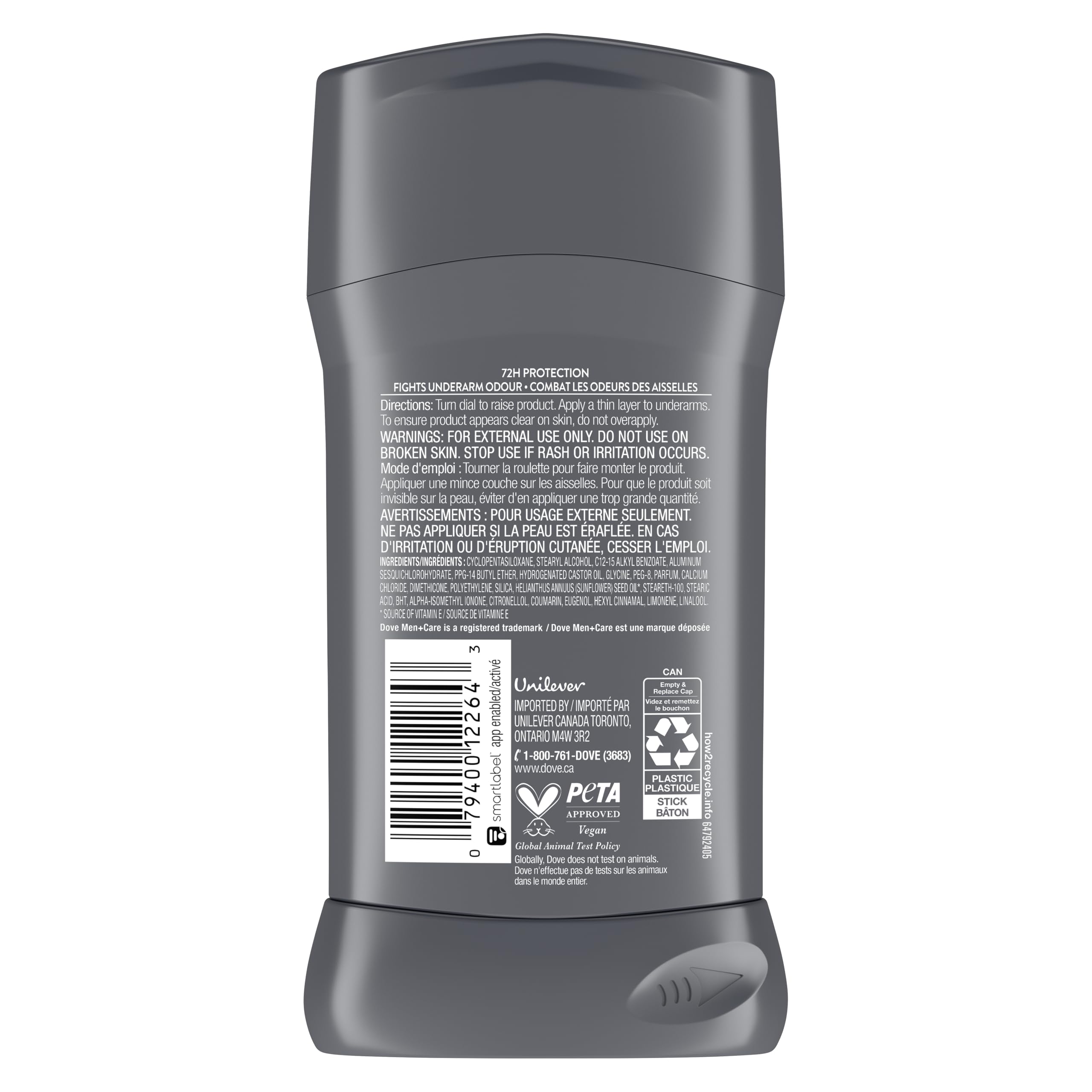 Dove Men+Care Antiperspirant Stick for 72h sweat & odour protection Extra Fresh with Triple Action moisturizer to help prevent skin irritation caused by dryness, 76g (Pack of 4)