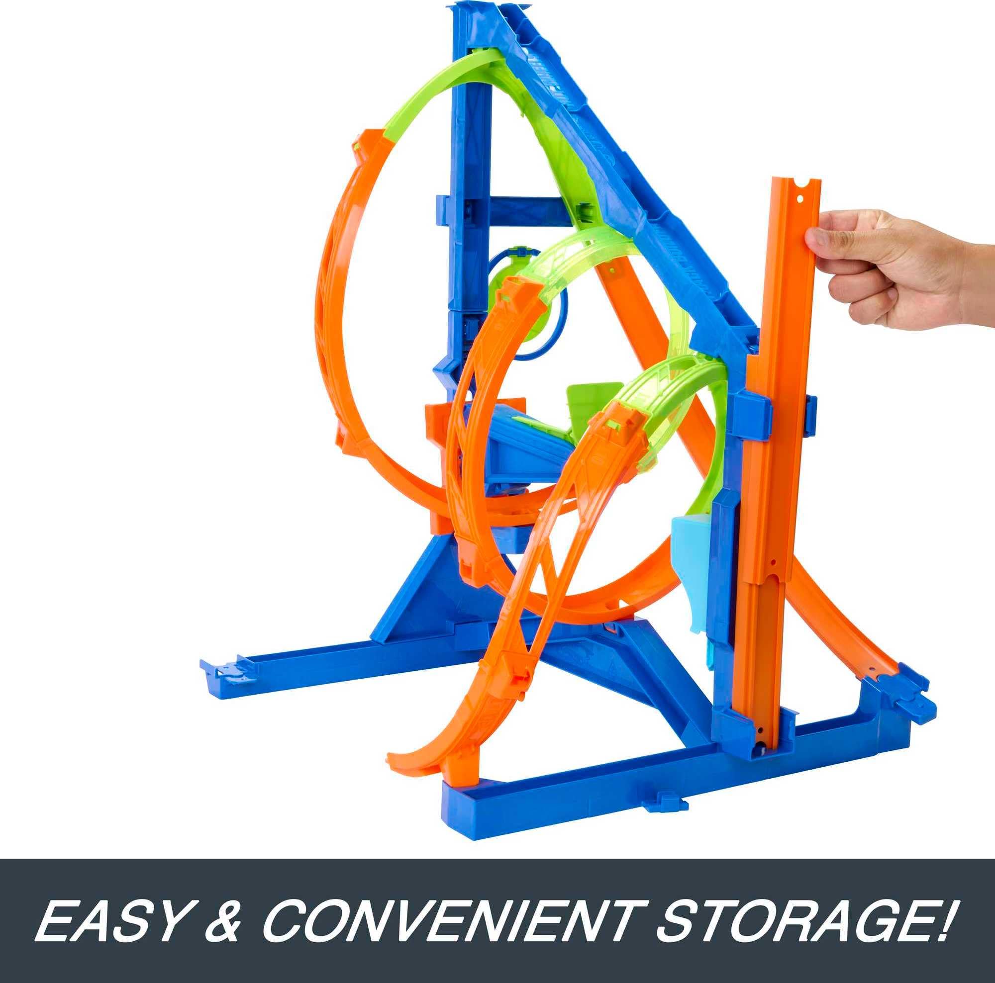 Hot Wheels Toy Car Track Set Corkscrew Twist Kit with 1:64 Scale Car, 2 Ways to Play, Connects to Other Tracks