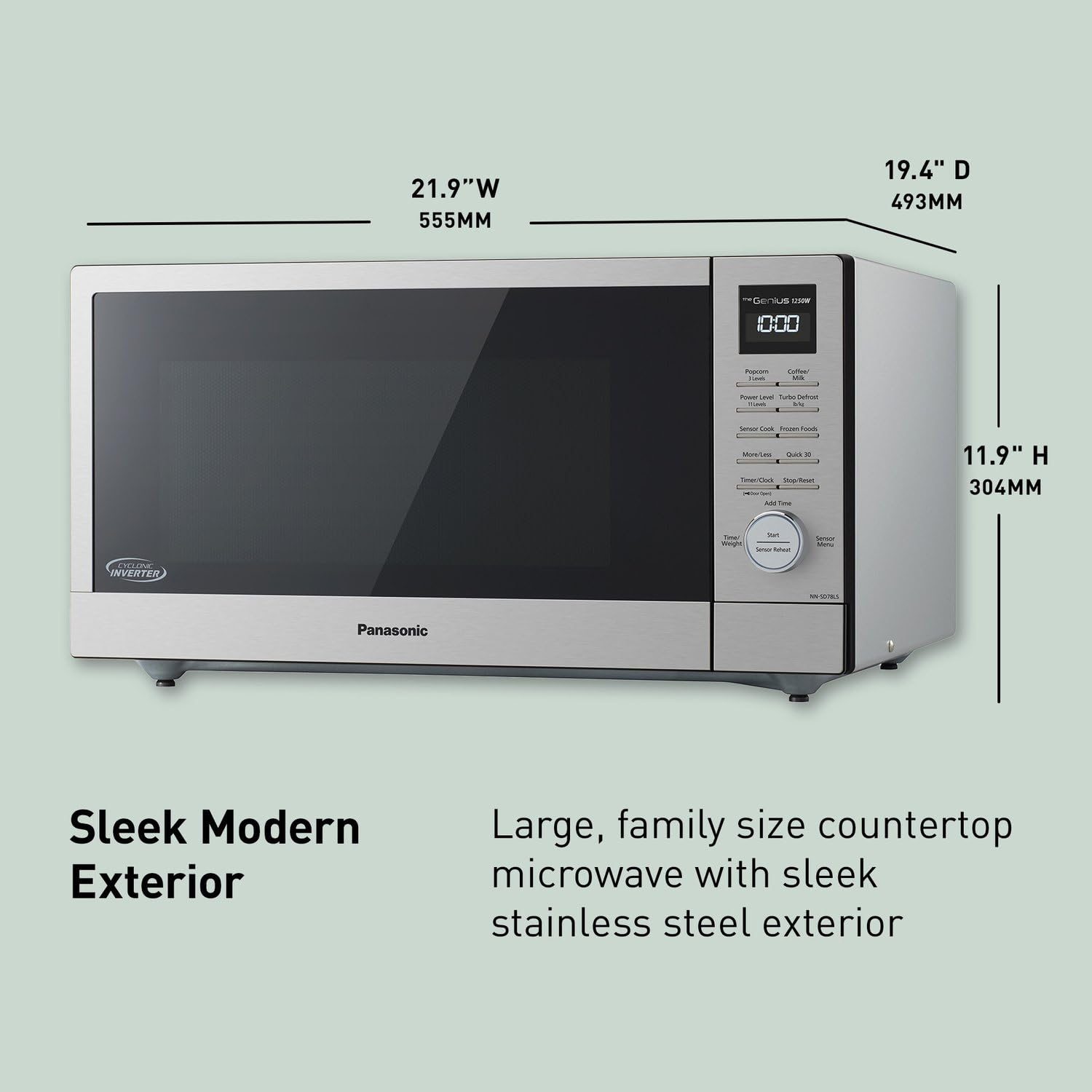 Panasonic NN-SD78LS Microwave Oven, 1.6 cft, Stainless Steel