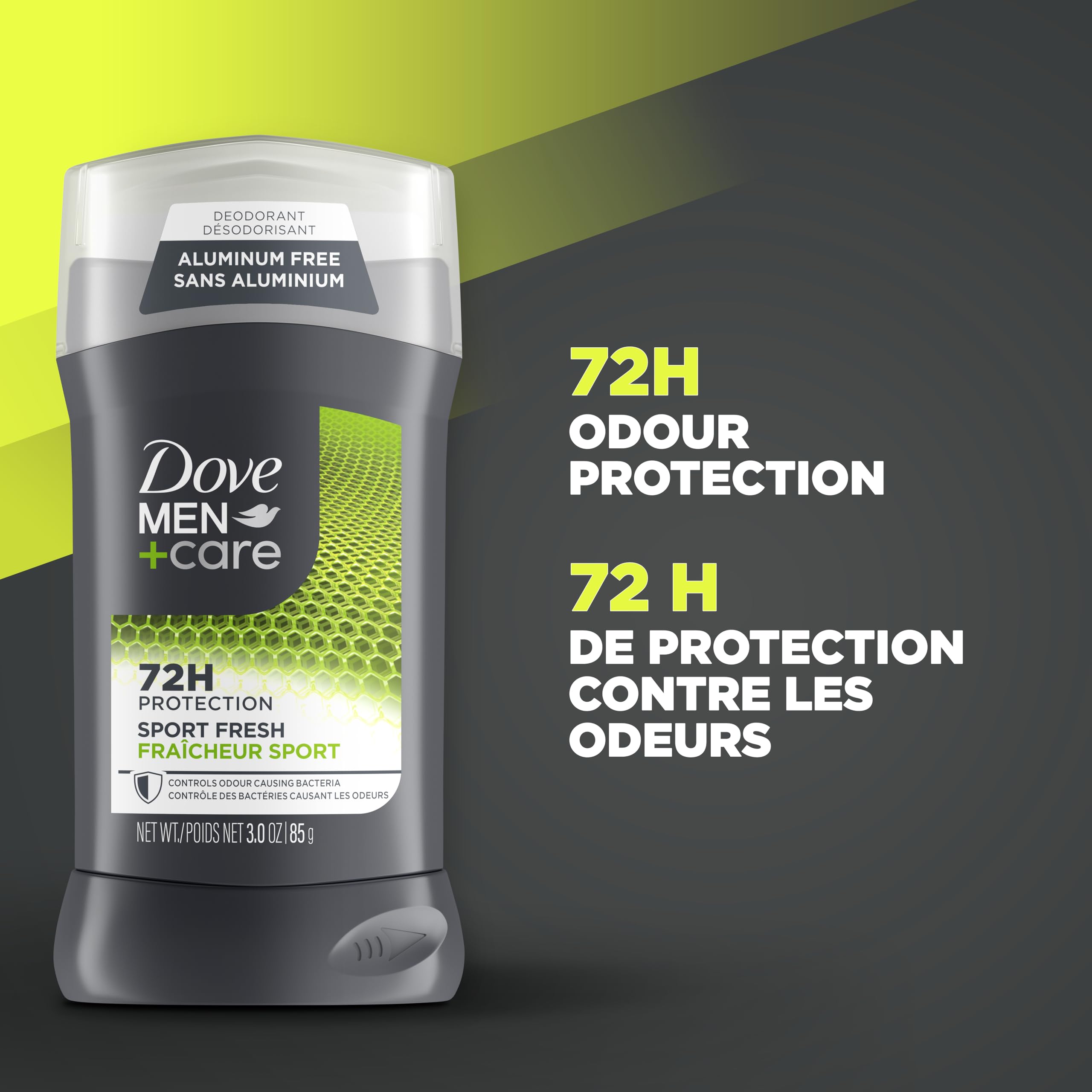 Dove Men+Care Deodorant Stick aluminum-free deodorant formula with 72-hour protection Sport Fresh and triple action moisturizer 85 g