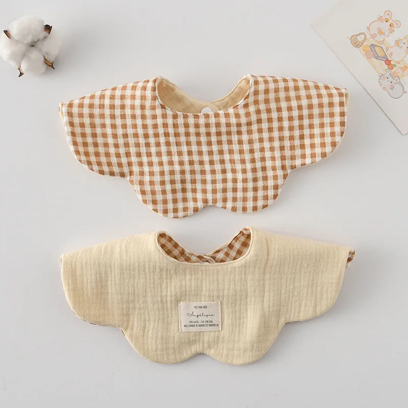 New Two-sided Usable Baby Feeding Drool Bib Infants Wave Lace Saliva Towel Soft Cotton Burp Cloth For Newborn Toddler Kids Bibs