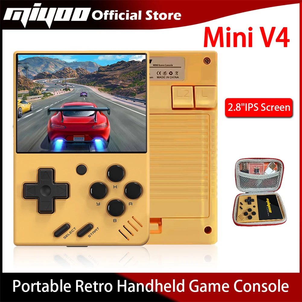MIYOO MINI V4 Portable Retro Handheld Game Console 2.8''Inch IPS Screen Video Game Consoles Linux System Classic Gaming Emulator