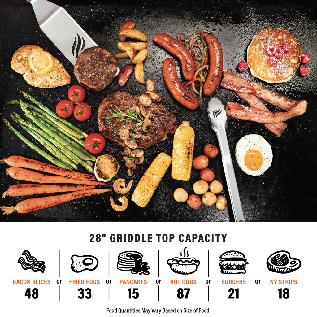 Blackstone 1962 Air Fryer Combo & Two Burners Stainless Steel Gas Hood, Wheels, Two Side Shelf – Heavy Duty Outdoor Griddle Station for Backyard, Patio, 28 inch Black