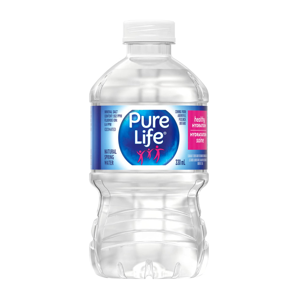 Pure Life Natural Spring Water 330ml, Plastic Bottled Water, 12 Pack