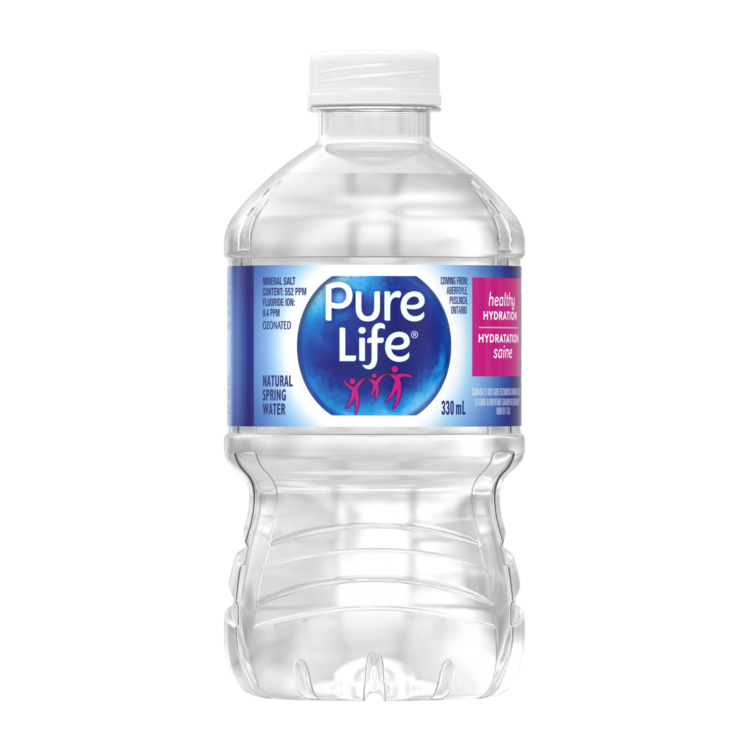 Pure Life Natural Spring Water 330ml, Plastic Bottled Water, 12 Pack