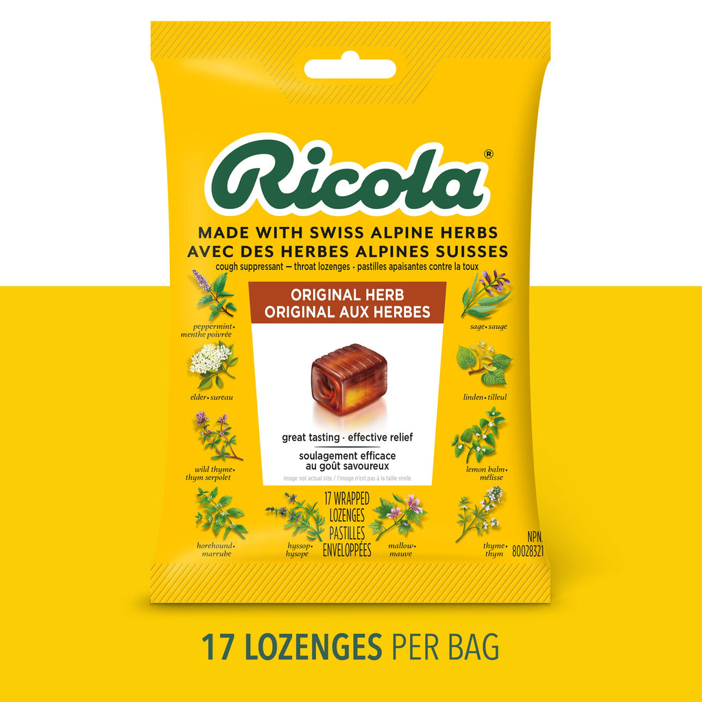 Ricola Original Herb Cough Drops, 17 Count Bag