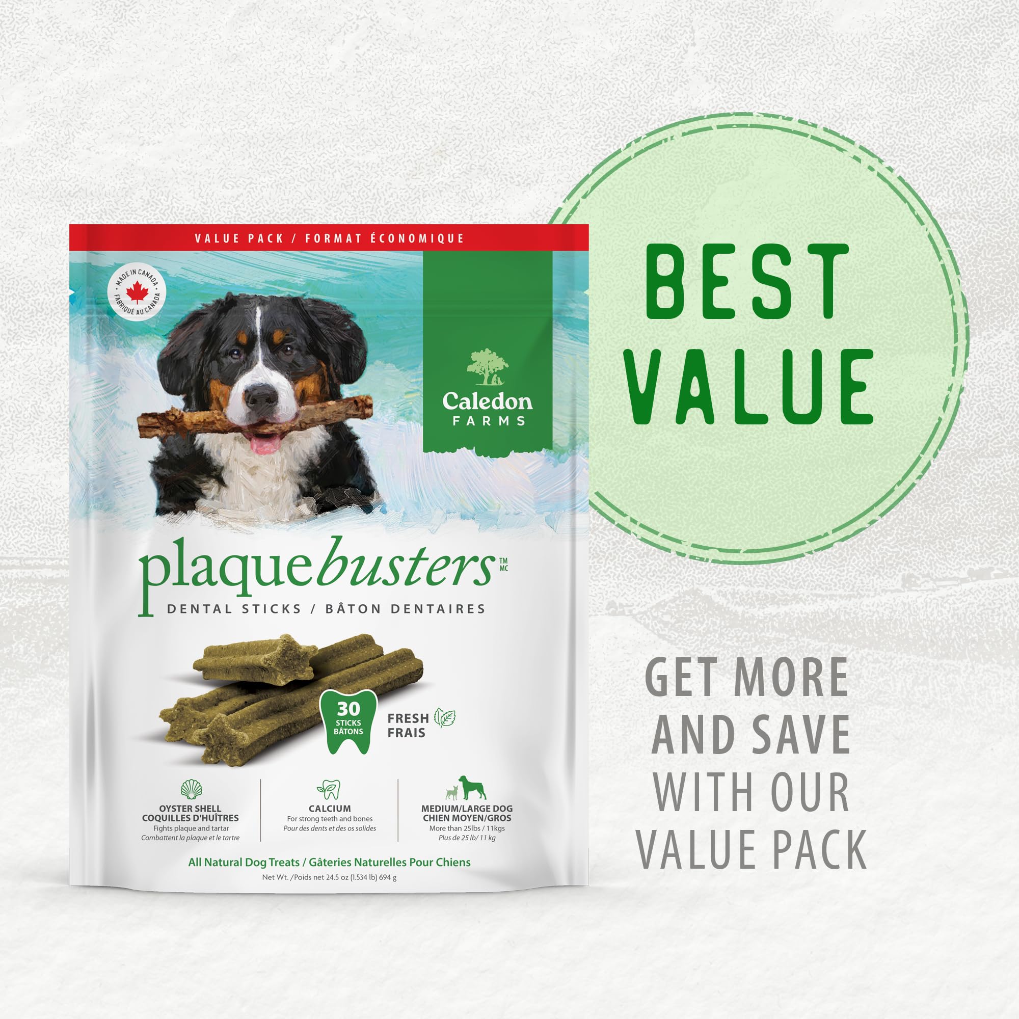 Caledon Farms Plaque Busters Fresh - Value Pack 24.5oz