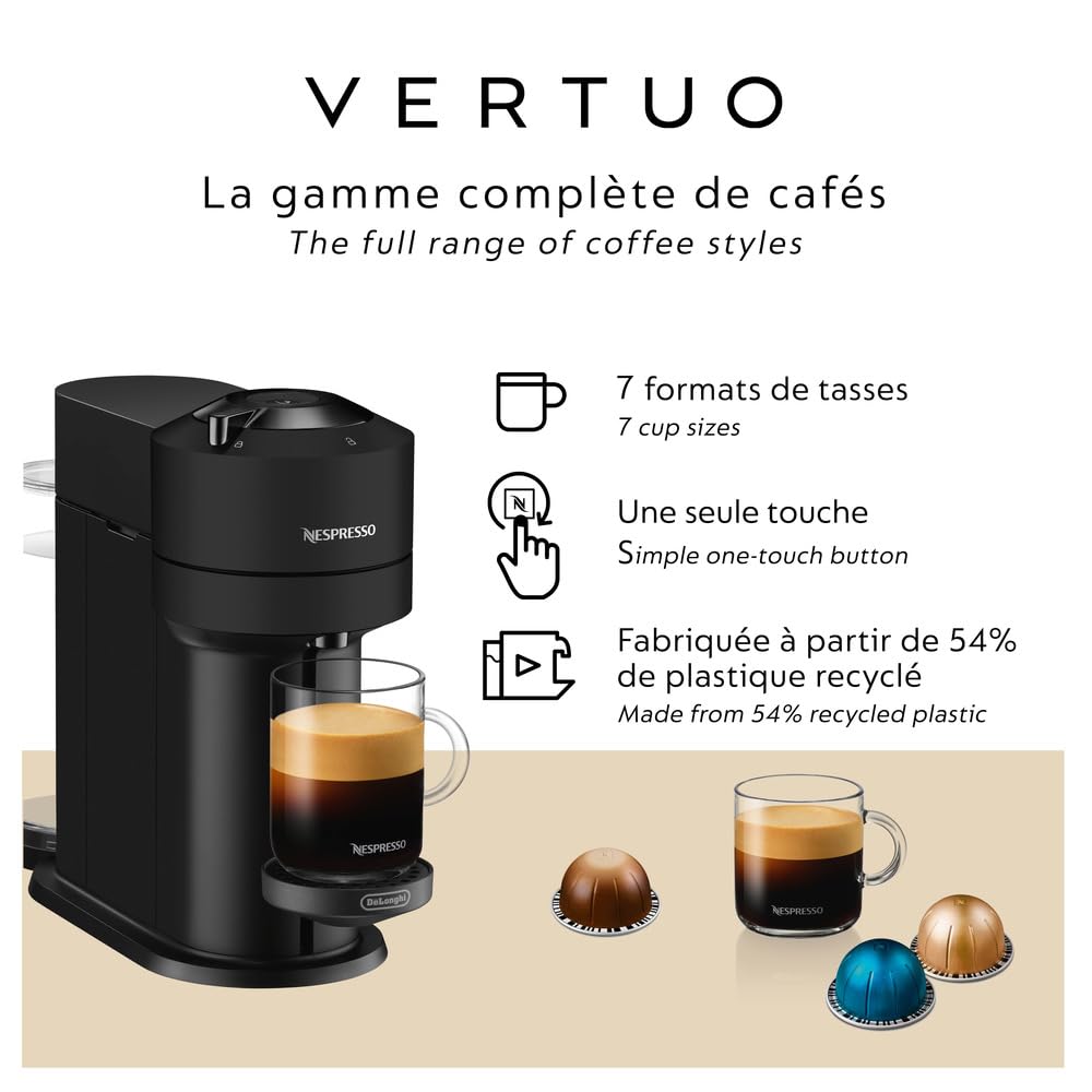 Nespresso Vertuo Next Single Serve Coffee and Espresso Machine by De'Longhi